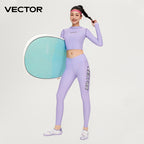 Women's Long Sleeve Rash Guard Swim Set with Skirt Leggings
