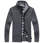 Men's Loose Thick Fleece Zipper Cardigan Sweater