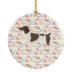 German Shorthaired Pointer Merry Christmas Ceramic Ornament
