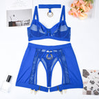 Siney European Style 4-Piece Lingerie Set with Underwire
