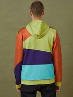 Color Block Printed Long Sleeve Hooded Sweatshirt for Men | Streetwear