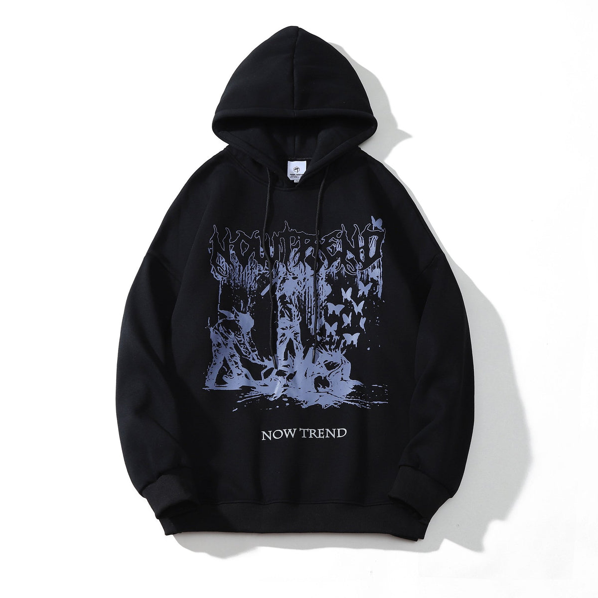 Dark Mourning Print Hooded Fleece Sweater