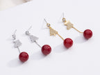 Silver Asymmetric Christmas Tree Boot Earrings