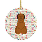 Merry Christmas Briard Brown Ceramic Ornament