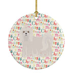 Maltese Merry Christmas Ceramic Ornament