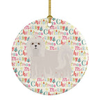 Maltese Merry Christmas Ceramic Ornament