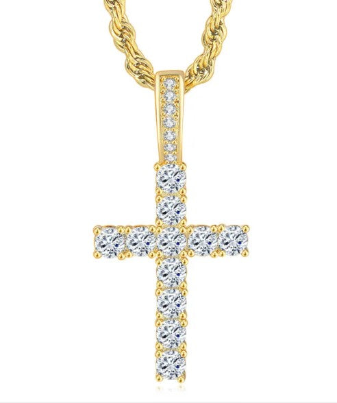 Iced Ankh Cross Necklace