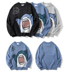 Men's Round Neck Shark Sweater - Korean Style Pullover | Streetwear