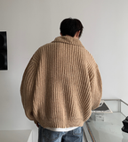 Men's Retro Single-Breasted Lapel Cardigan Sweater