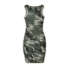 Camouflage Sleeveless Printed Dress