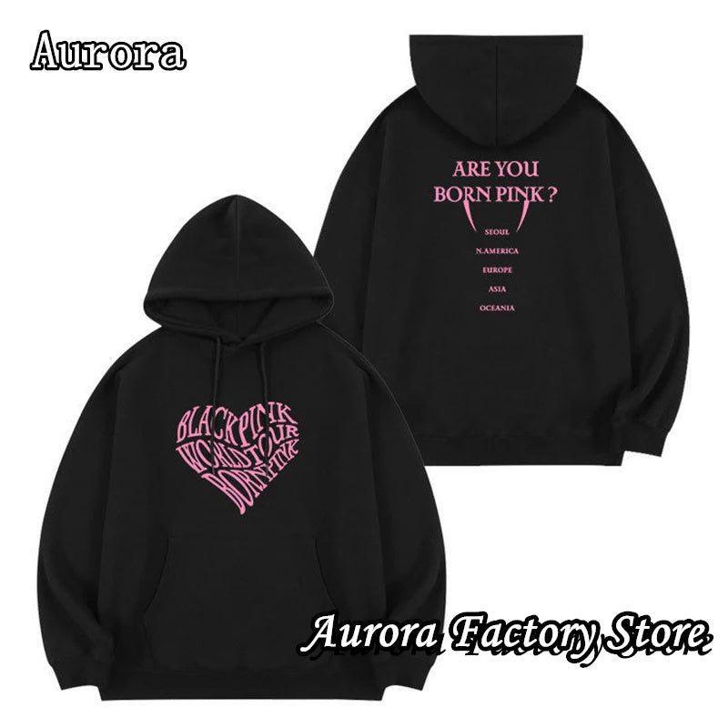 Black Pink Printed Hoodie for Men and Women - Casual Wear | Streetwear