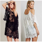 Wholesale Women's Solid Color Lace Cover-Up Dress