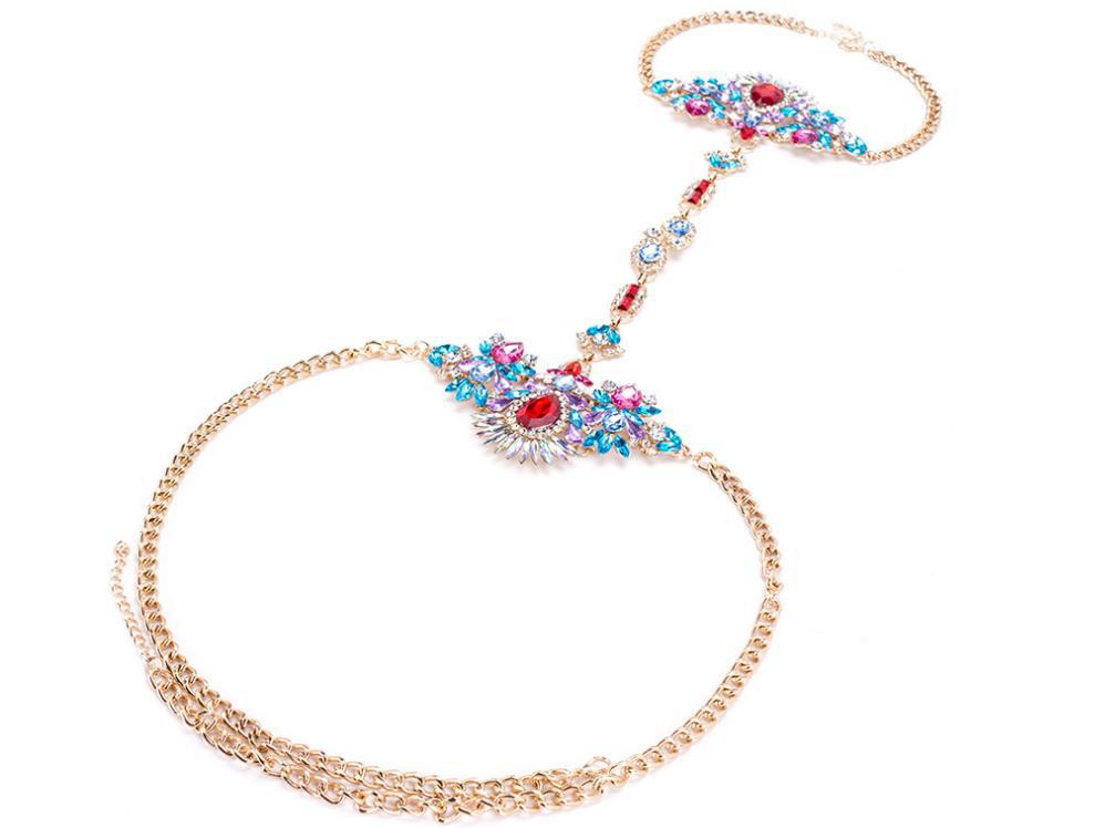 Exaggerated Alloy Rhinestone Sexy Bikini Body Chain