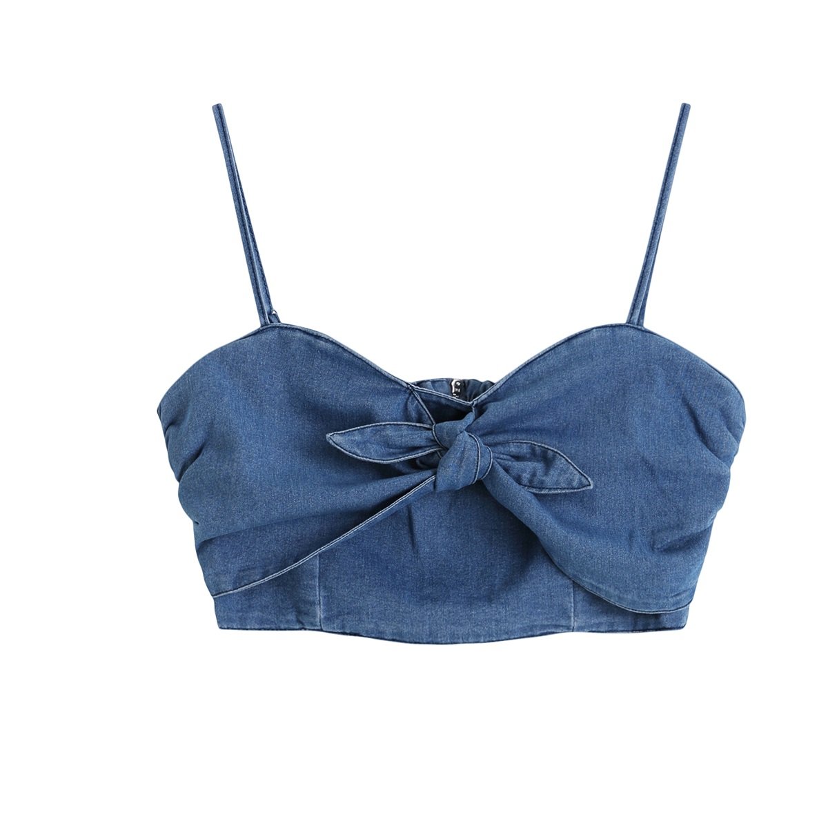 Denim Women's Camisole with Bow - Summer Top