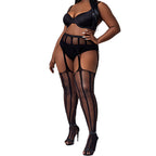 Lace Transparent Lingerie with Non-Slip Stockings