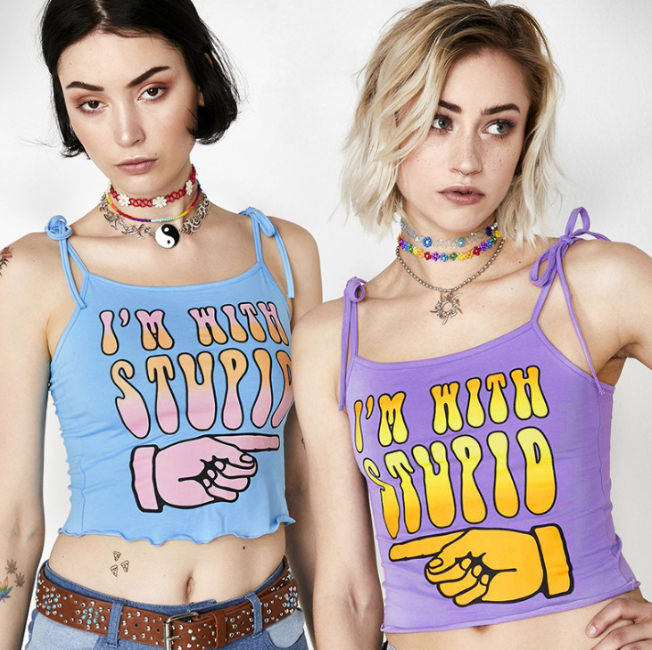 Strapless Short Tank Top with Finger Design