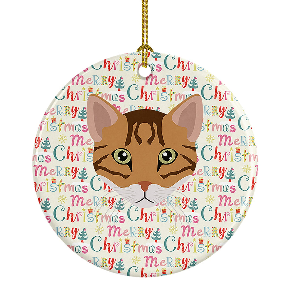 Cheetoh Cat Christmas Ceramic Ornament