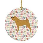 Shar Pei Merry Christmas Ceramic Ornament