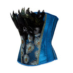 Peacock Pattern Feather Corset for Party Events