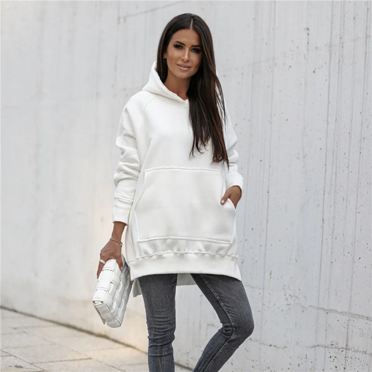 Mn-Women's Comfortable Hoodie with Pocket and Side Slit, Sulphur Sleeves, Perfect for All Occasions | Streetwear