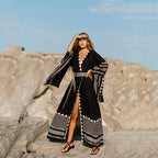 Botanical Print Long Kimono Beach Cover-Up