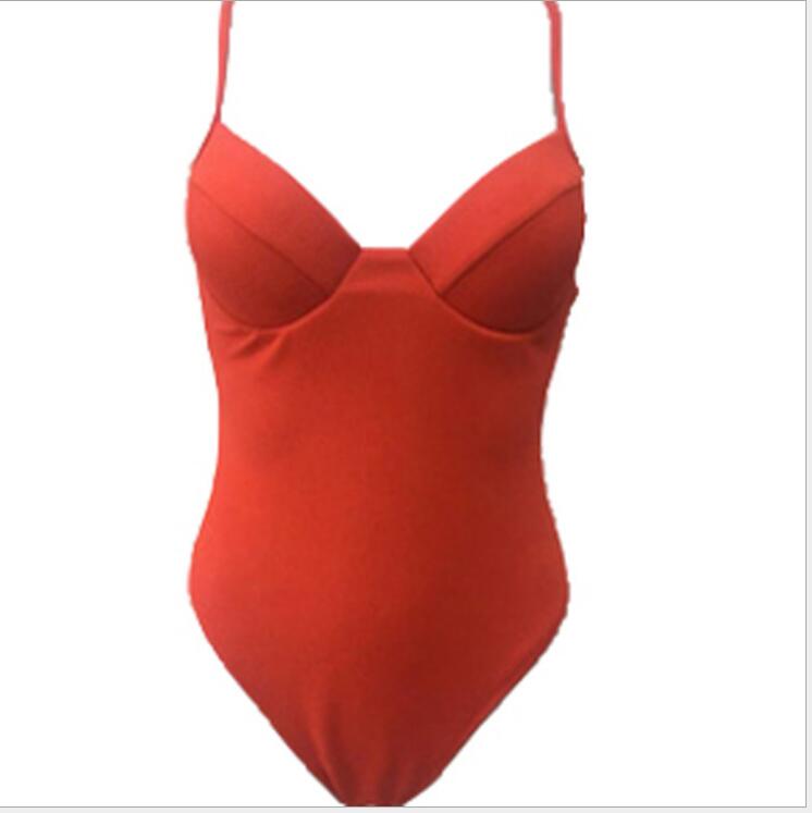Mustard High-Cut Plunge One-Piece Swimsuit