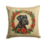 Giant Schnauzer Christmas Flowers Throw Pillow