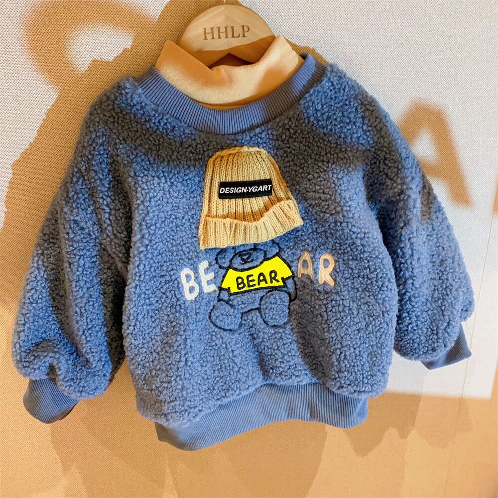 Girls' Thick Warm Fleece Wool Sweater