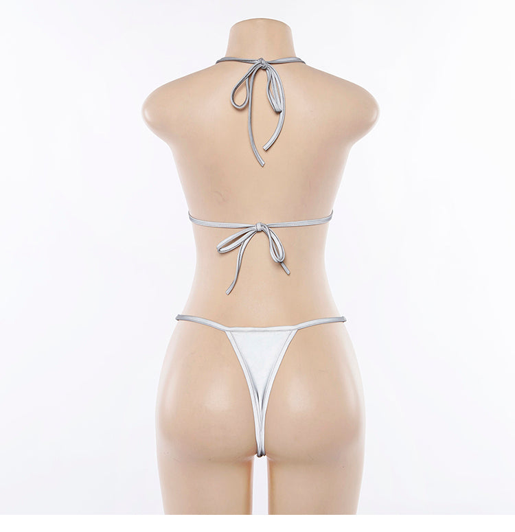 Reflective Silver Bikini - Sexy Glow-in-the-Dark Set