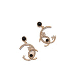 Korean Style Cross Moon Earrings with Silver Pins