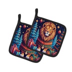Lion Christmas Pair of Pot Holders