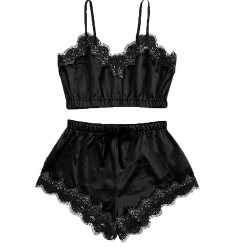 Lingerie Set with Sleeveless Bra and Women's Nightwear
