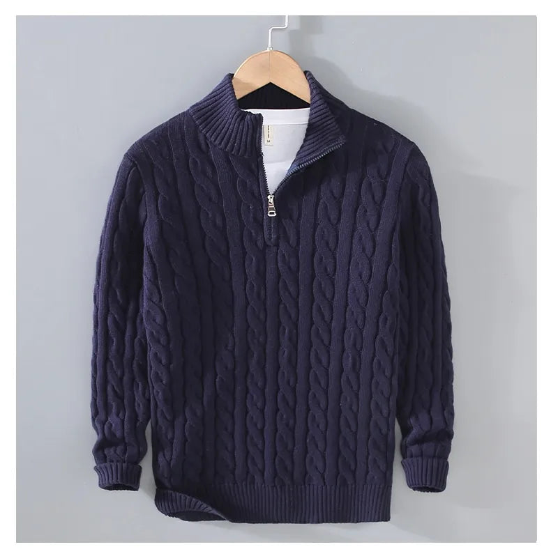 Loose Zip Knitted Pullover Sweater | Streetwear