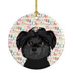 Shih-Tzu Black Christmas Ceramic Ornament