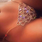 Rhinestone Body Chain Crotchless Panty