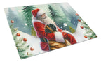 Mastiff and Santa Claus Glass Cutting Board