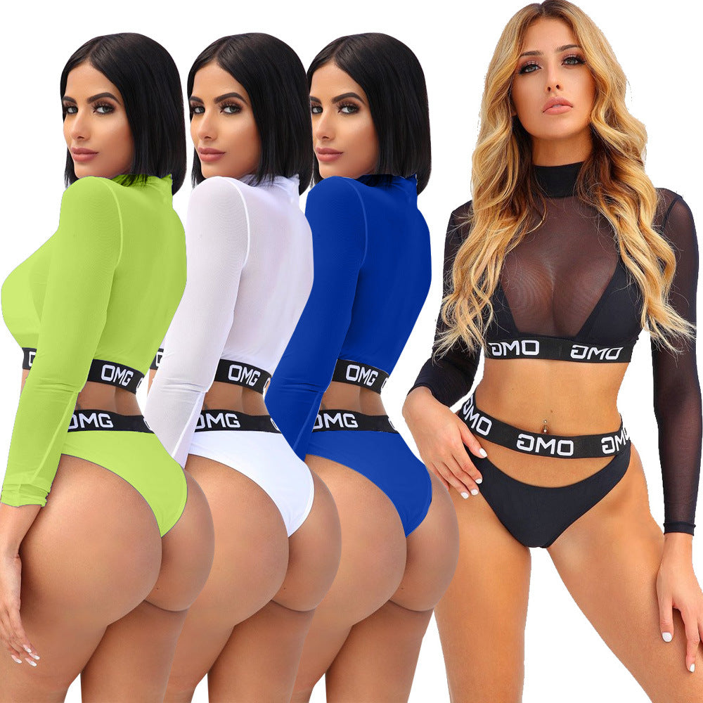Women's Sexy Bikini Mesh 3-Piece Set for Sale
