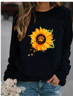 Women's Long Sleeve Round Neck Printed Sweatshirt | Streetwear