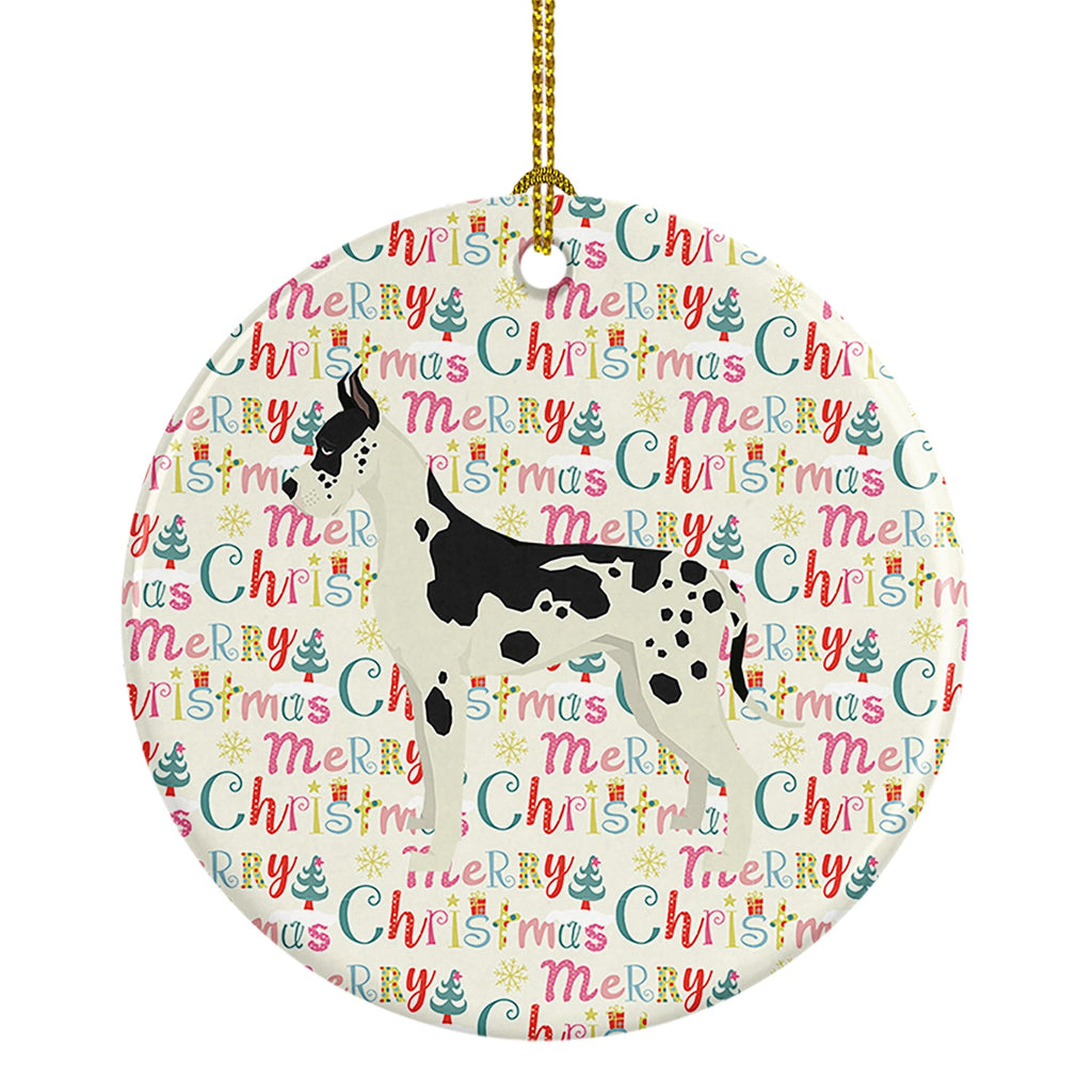 Great Dane Merry Christmas Ceramic Ornament