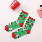 Medium Tube Socks Featuring Santa Claus, Elk, Snowman