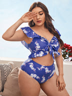 Plus Size High Waist Push Up Bikini Set for Women