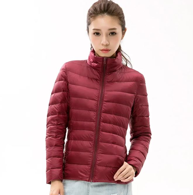 Lightweight Down Jacket Women's Solid Color Stand-up Collar