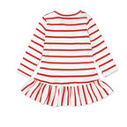 Girls' Long Sleeve Snowman Striped Dress for Christmas