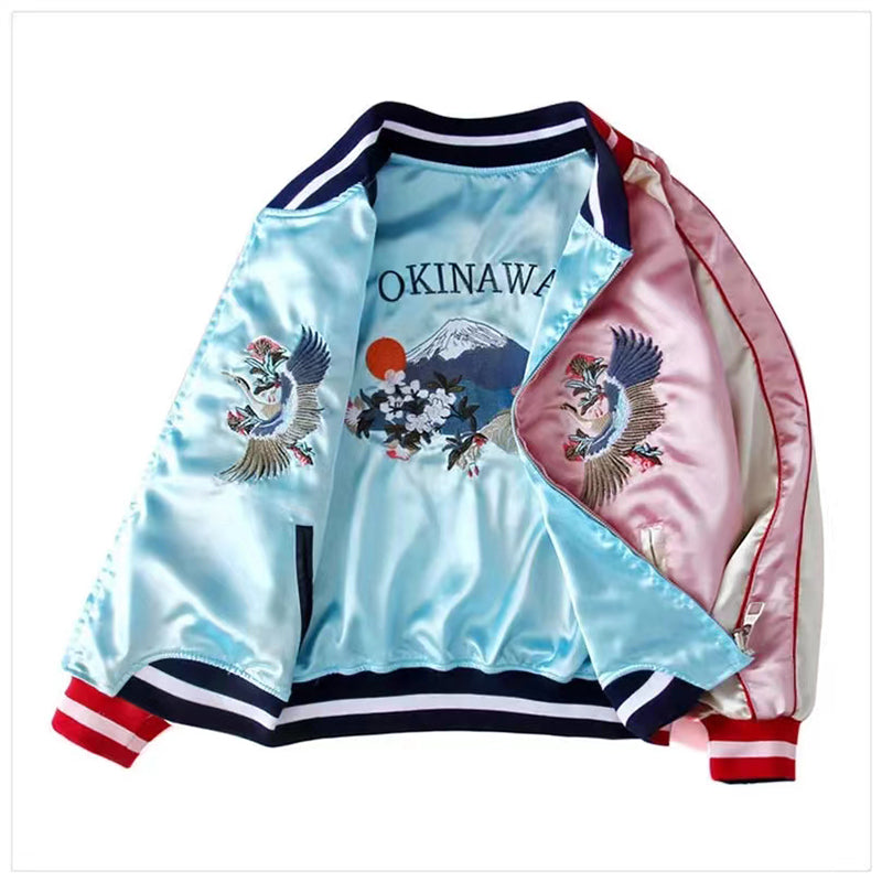 Reversible Tiger Mount Fuji Embroidered Jacket for Women