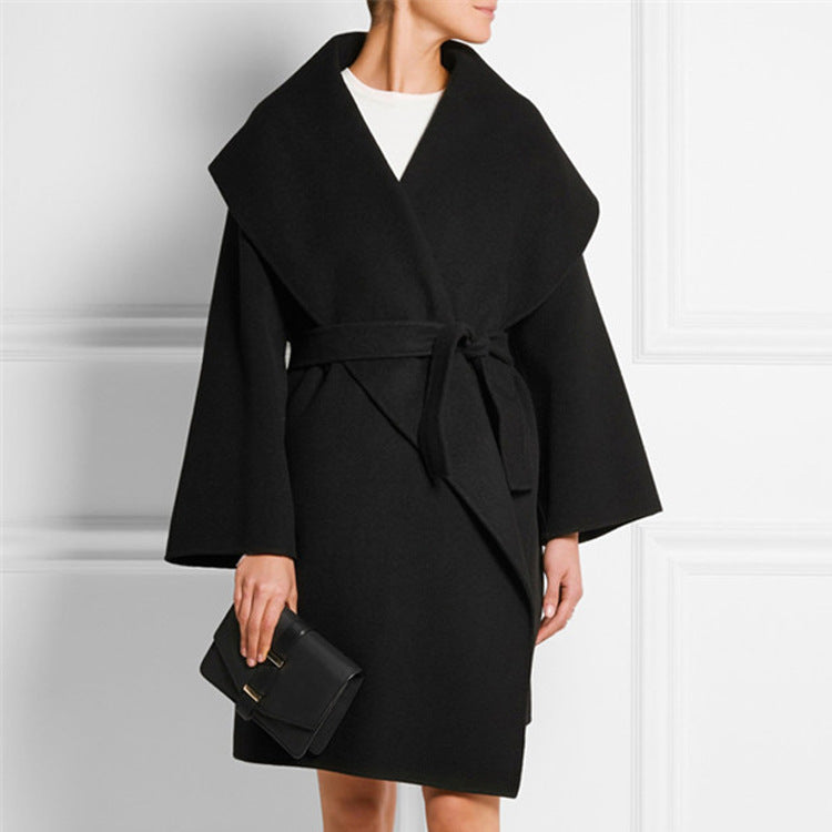 Oversized Elegant Loose Coat with Belt