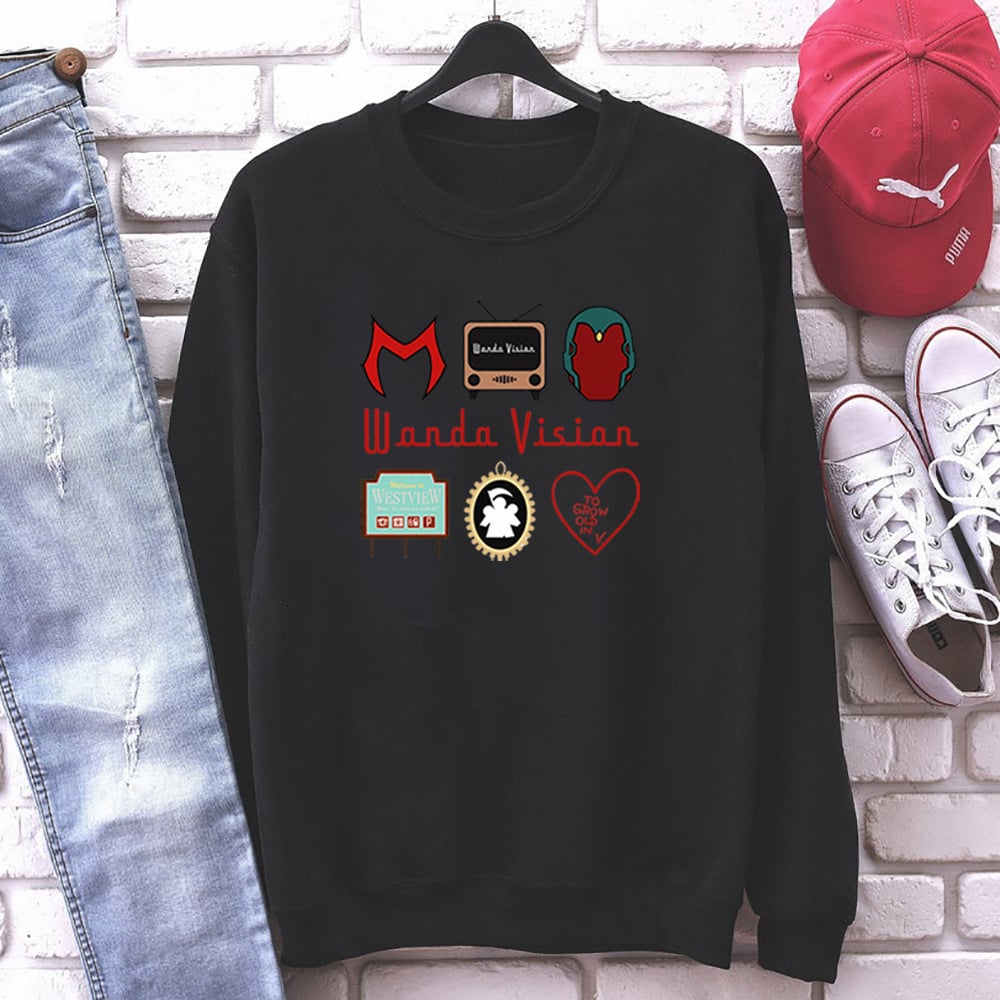 Retro TV-Inspired Print Sweatshirt for Men and Women | Streetwear