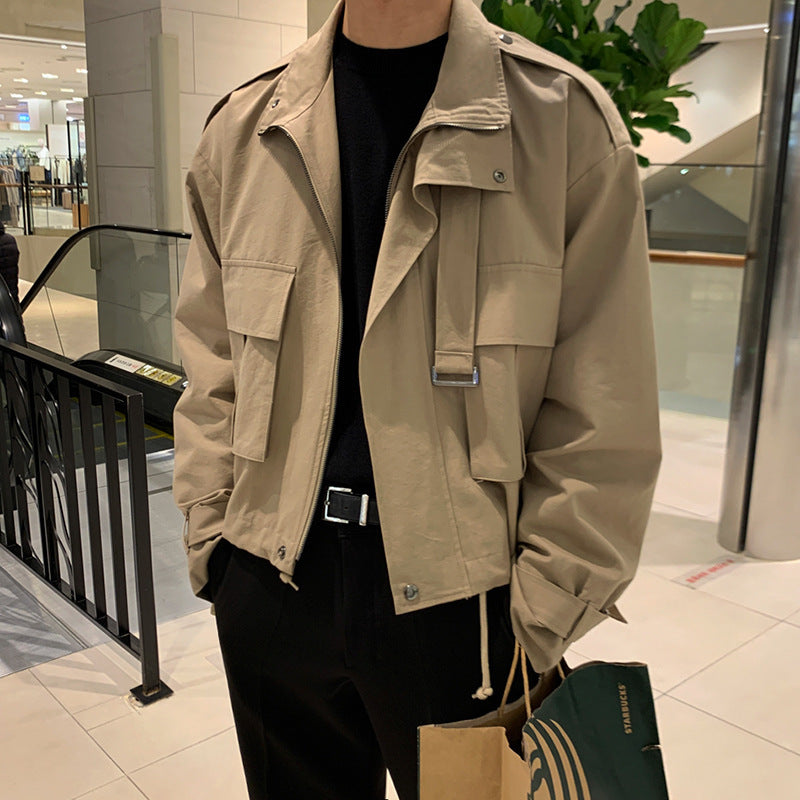 Vintage Lapel Overalls Jacket with Elegant Design