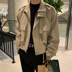 Vintage Lapel Overalls Jacket with Elegant Design