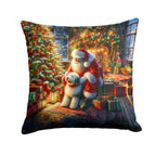 Old English Sheepdog and Santa Claus Throw Pillow