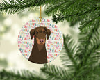 Doberman Pinscher Red and Rust Ears #2 Christmas Ceramic Ornament